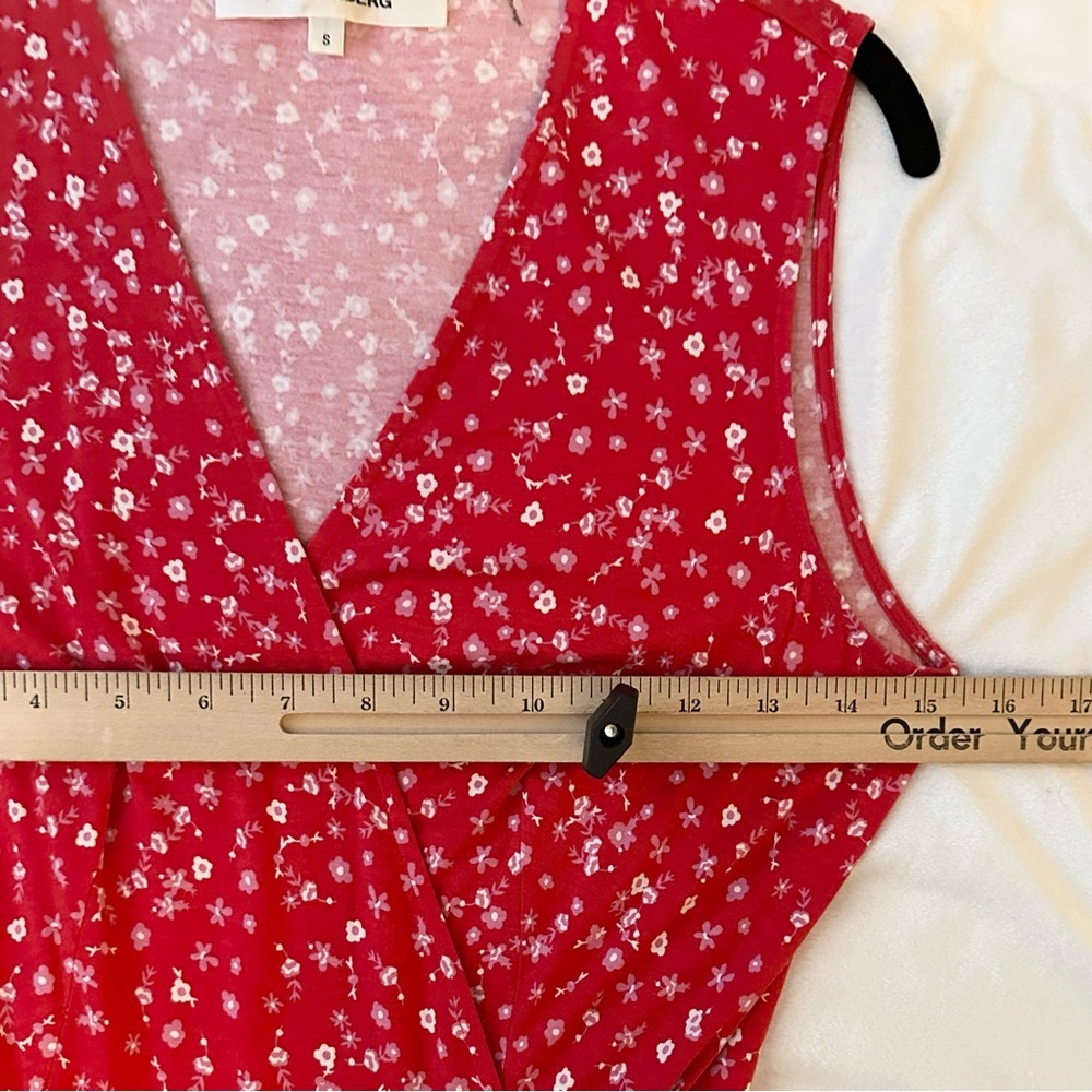 Diane Von Furstenberg Red Jasmine Floral Wrap Dress S soft fit flare sleeveless - Picture 5 of 7